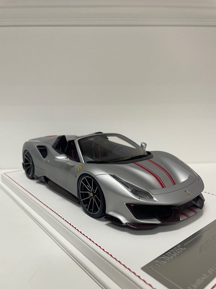 Ferrari 488 Pista Spider NOVITEC (Matt Silver) [Davis & Giovanni] 1/18 scale