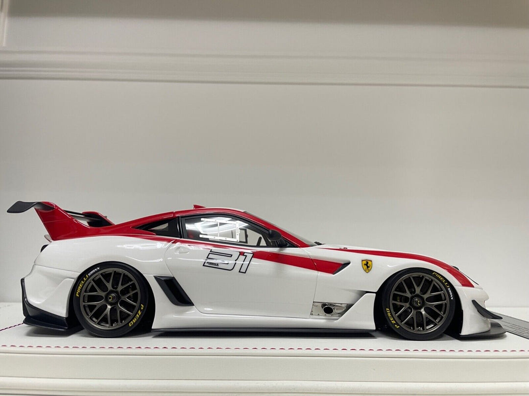 Ferrari 599XX EVO (White/ Red Racing Decals) [Davis & Giovanni] 1/18 scale