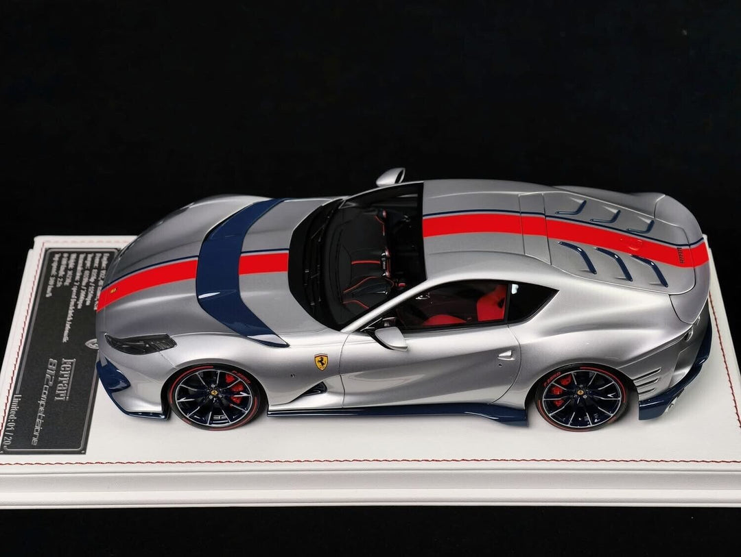 Ferrari 812 Competizione (Silver/ Orange Stripe) [Davis & Giovanni] 1/18 scale