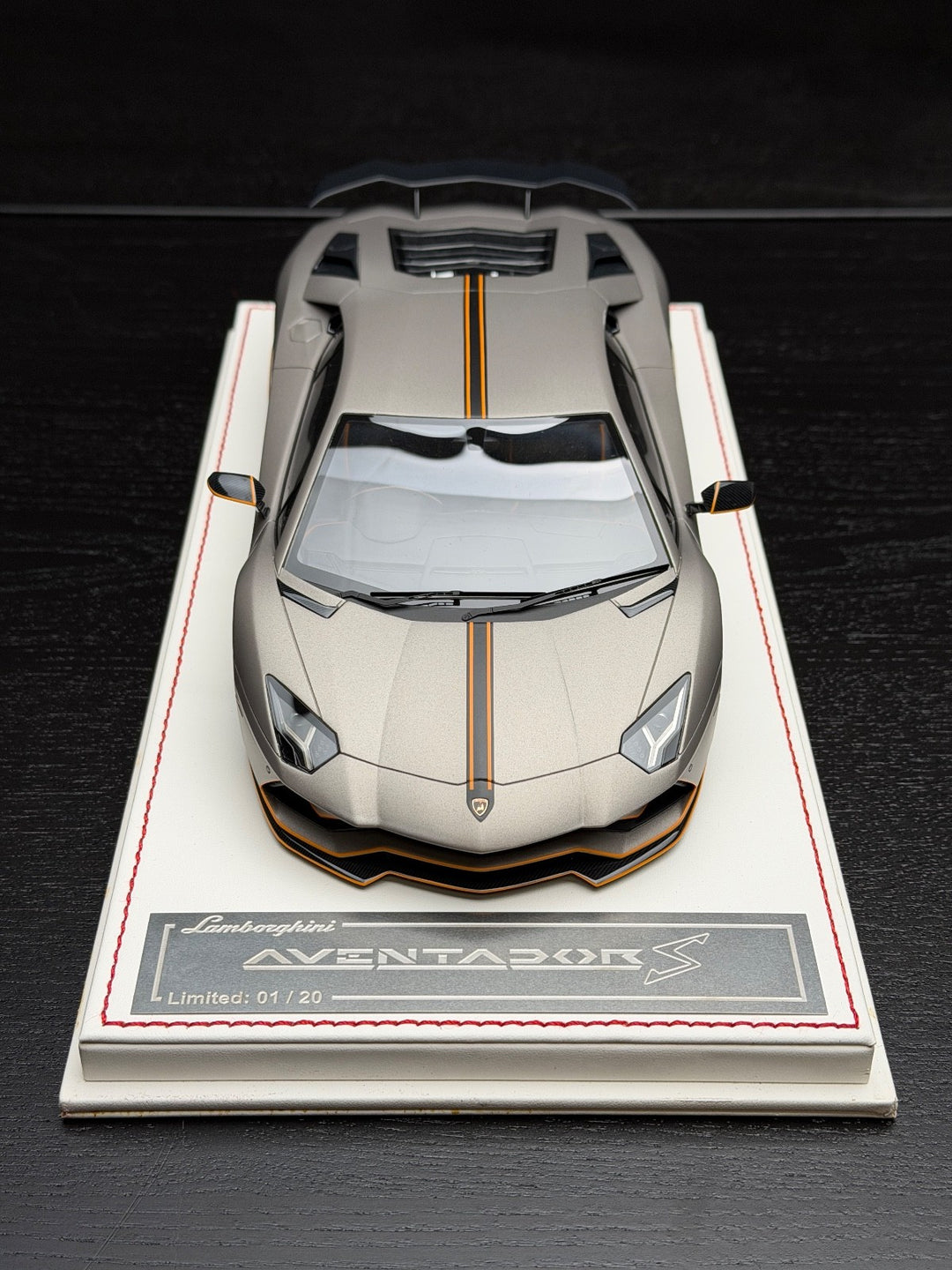 Lamborghini Aventador S (Matte Gray/ Orange) [Davis & Giovanni] 1:18 scale