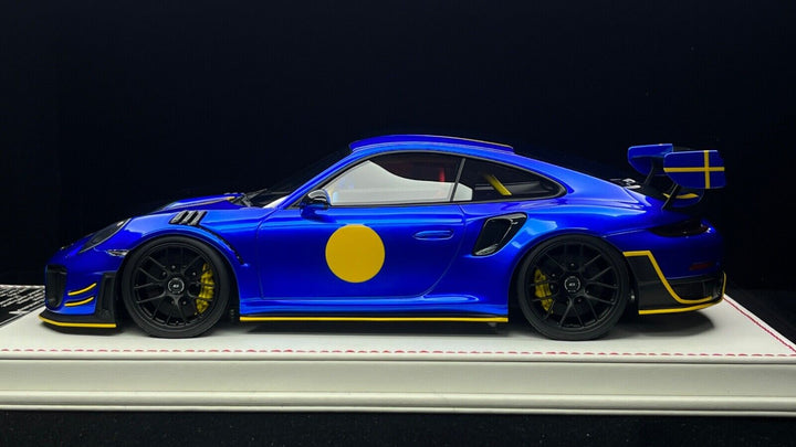 Porsche 911 GT2RS MR (Blue/ Yellow) [Davis & Giovanni] 1/18 scale - 1 OF 1