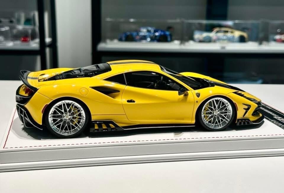 Ferrari F8 Tributo KEYVANY (Gloss Yellow/ Black) [Davis & Giovanni] 1:18 scale