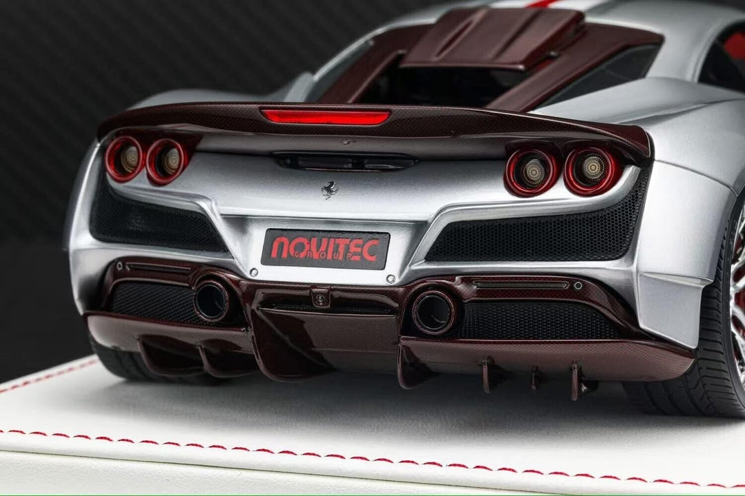 Ferrari F8 Tributo N-LARGO NOVITEC (Silver) [Davis & Giovanni] 1/18 scale