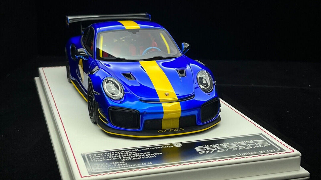 Porsche 911 GT2RS MR (Blue/ Yellow) [Davis & Giovanni] 1/18 scale - 1 OF 1