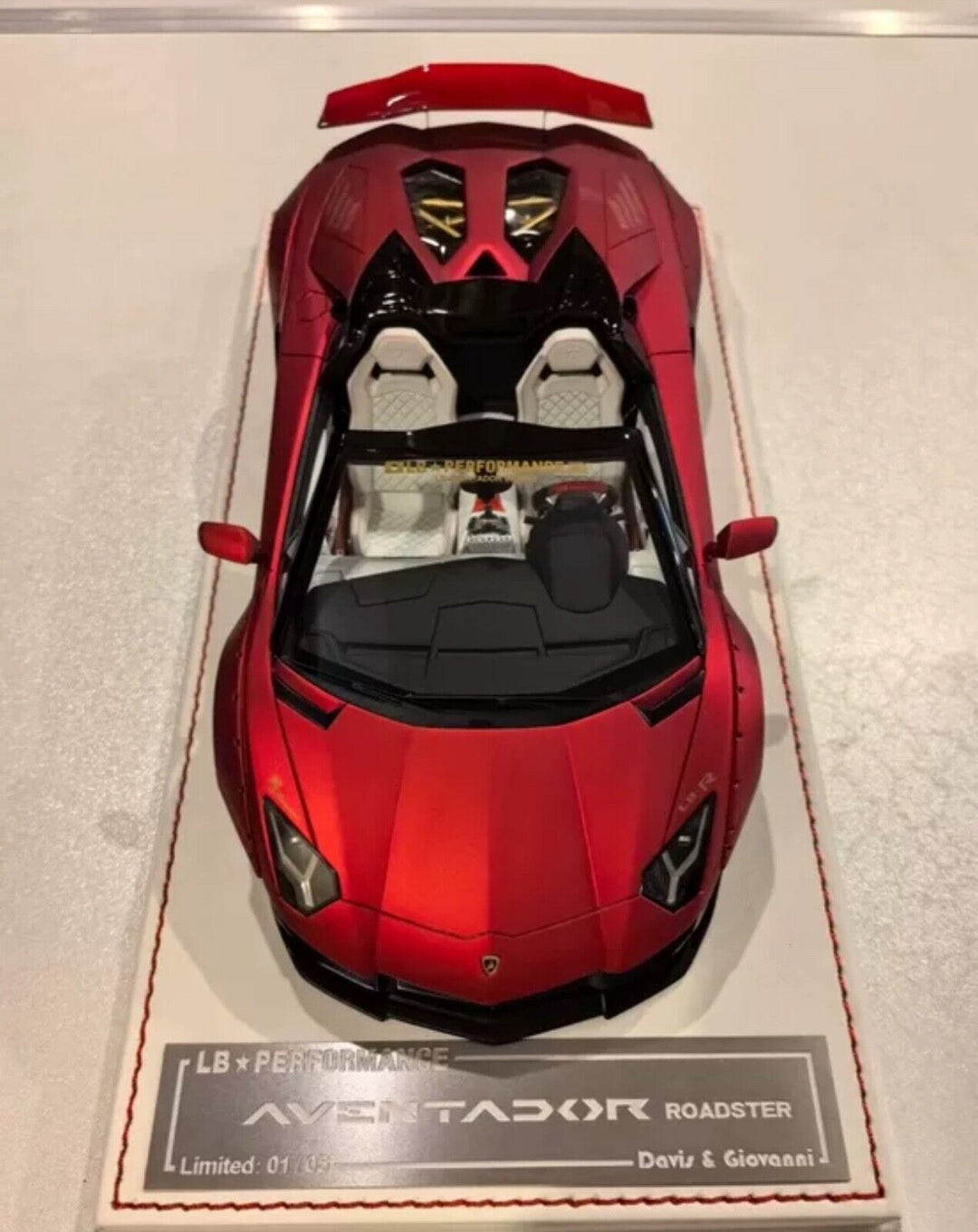 Lamborghini Aventador Roadster LBWK (Red, no. 1) [Davis & Giovanni] 1/18 scale