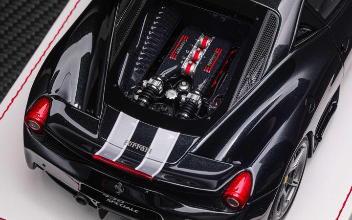 Ferrari 458 Speciale (Black/ White Stripe) [Davis & Giovanni] 1/18 scale