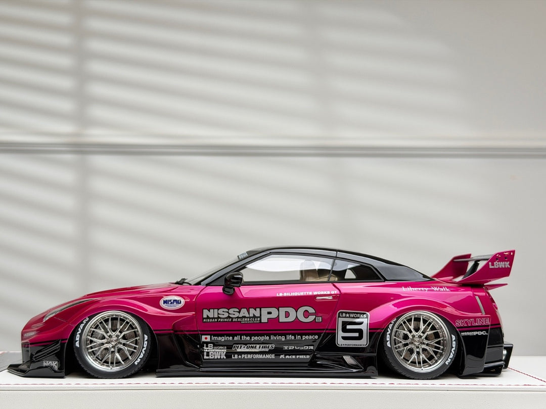 Nissan R35 GT-RR LBWK (Metallic Pink/ Decals) [Davis & Giovanni] 1/18 scale