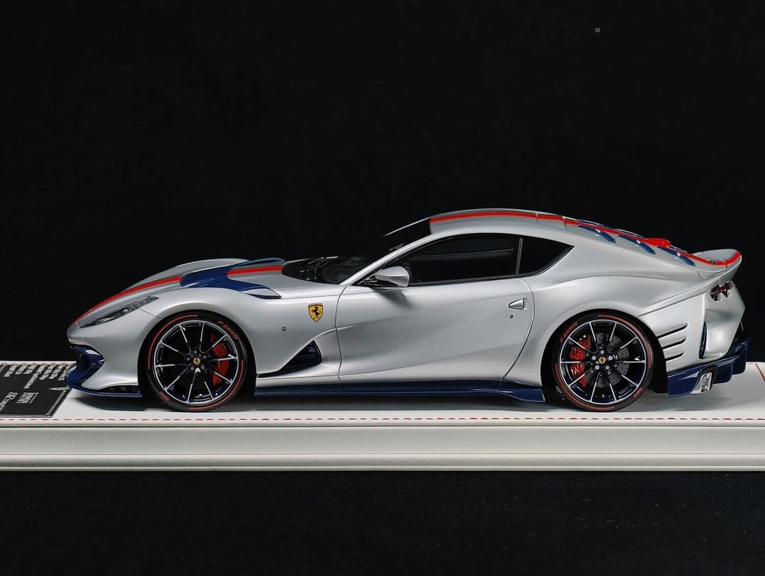 Ferrari 812 Competizione (Silver/ Orange Stripe) [Davis & Giovanni] 1/18 scale