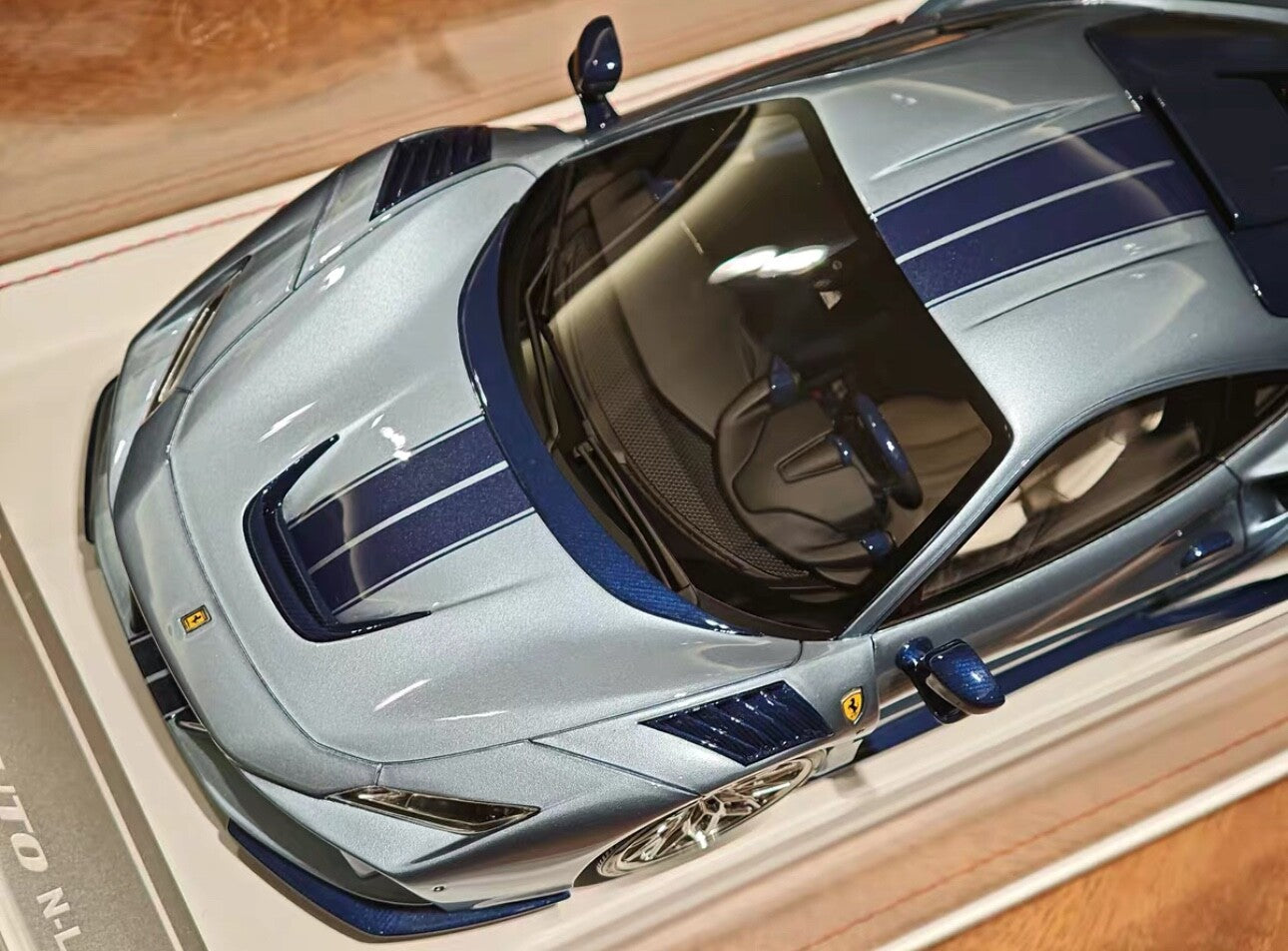 Ferrari F8 Tributo N-LARGO NOVITEC (Ice Blue) [Davis & Giovanni] 1:18