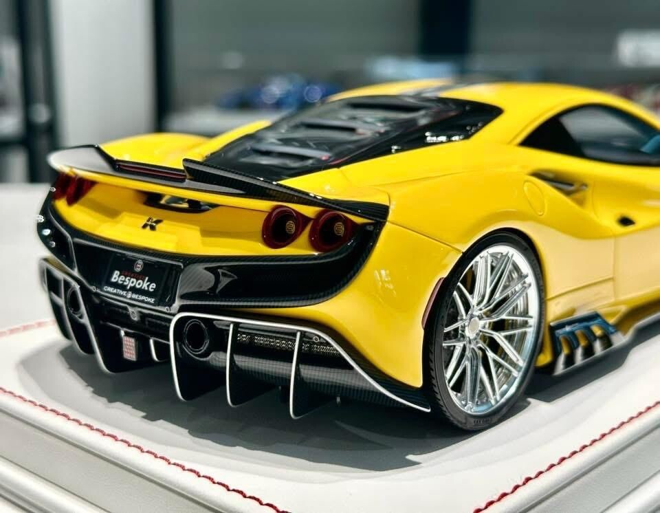 Ferrari F8 Tributo KEYVANY (Gloss Yellow/ Black) [Davis & Giovanni] 1:18 scale
