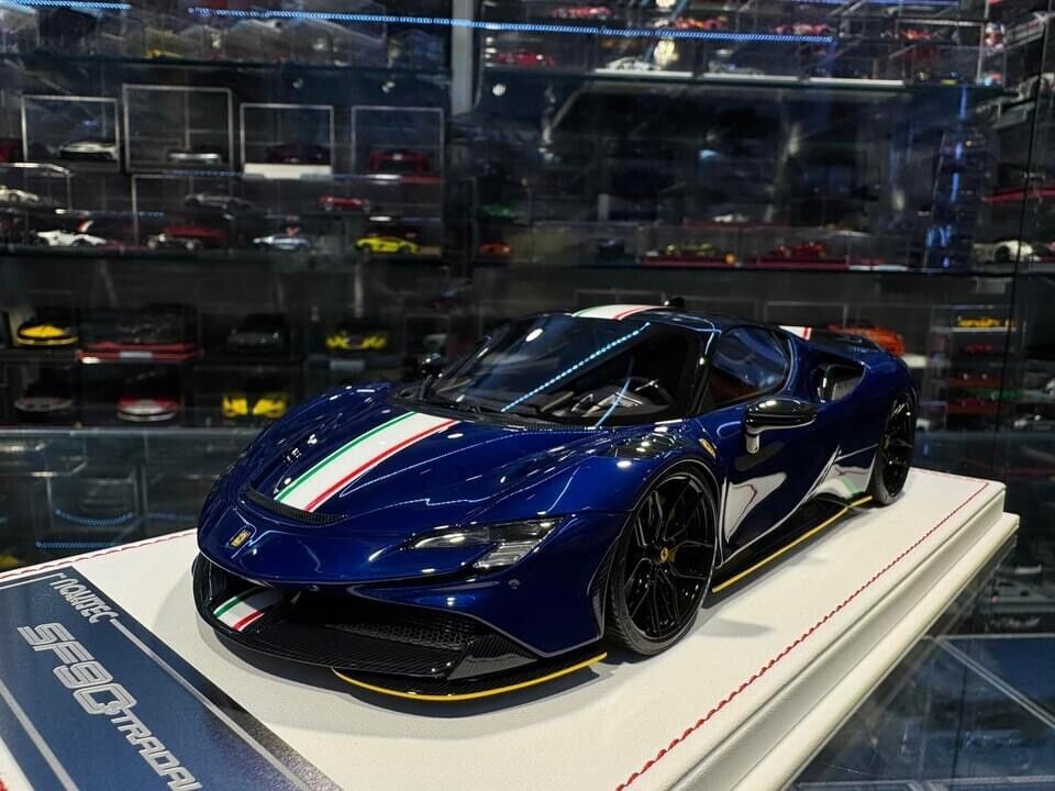 Ferrari SF90 Stradale NOVITEC (Metallic Blue) [Davis & Giovanni] 1/18 scale