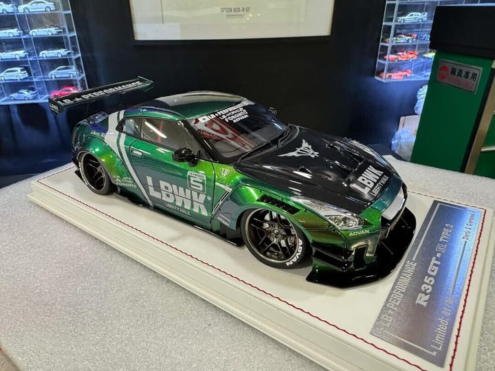 Nissan GTR R-35 Type 2 LBWK (Metallic Green) [Davis & Giovanni] 1/18 scale