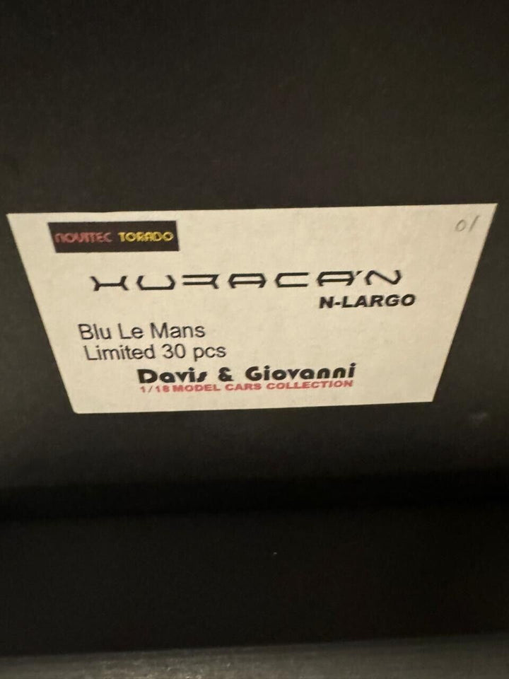 Lamborghini Huracan N-LARGO NOVITEC (Blu Le Mans) [Davis & Giovanni] 1/18 scale