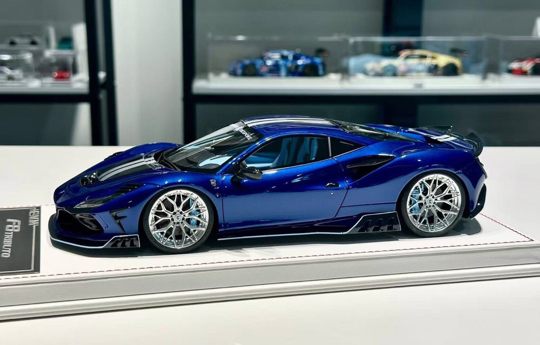 Ferrari F8 Tributo KEYVANY (Metallic Blue) [Davis & Giovanni] 1:18 scale
