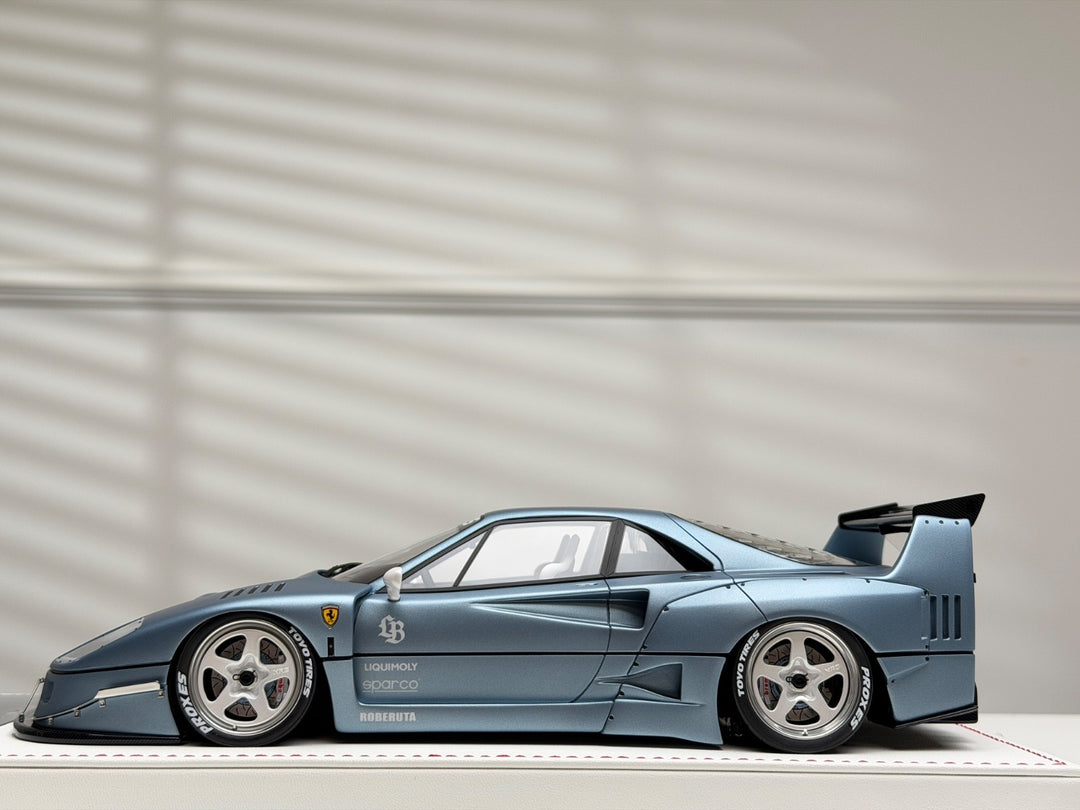 Ferrari F40 LBWK (Matte Chrome Blue) [Davis & Giovanni] 1/18 scale
