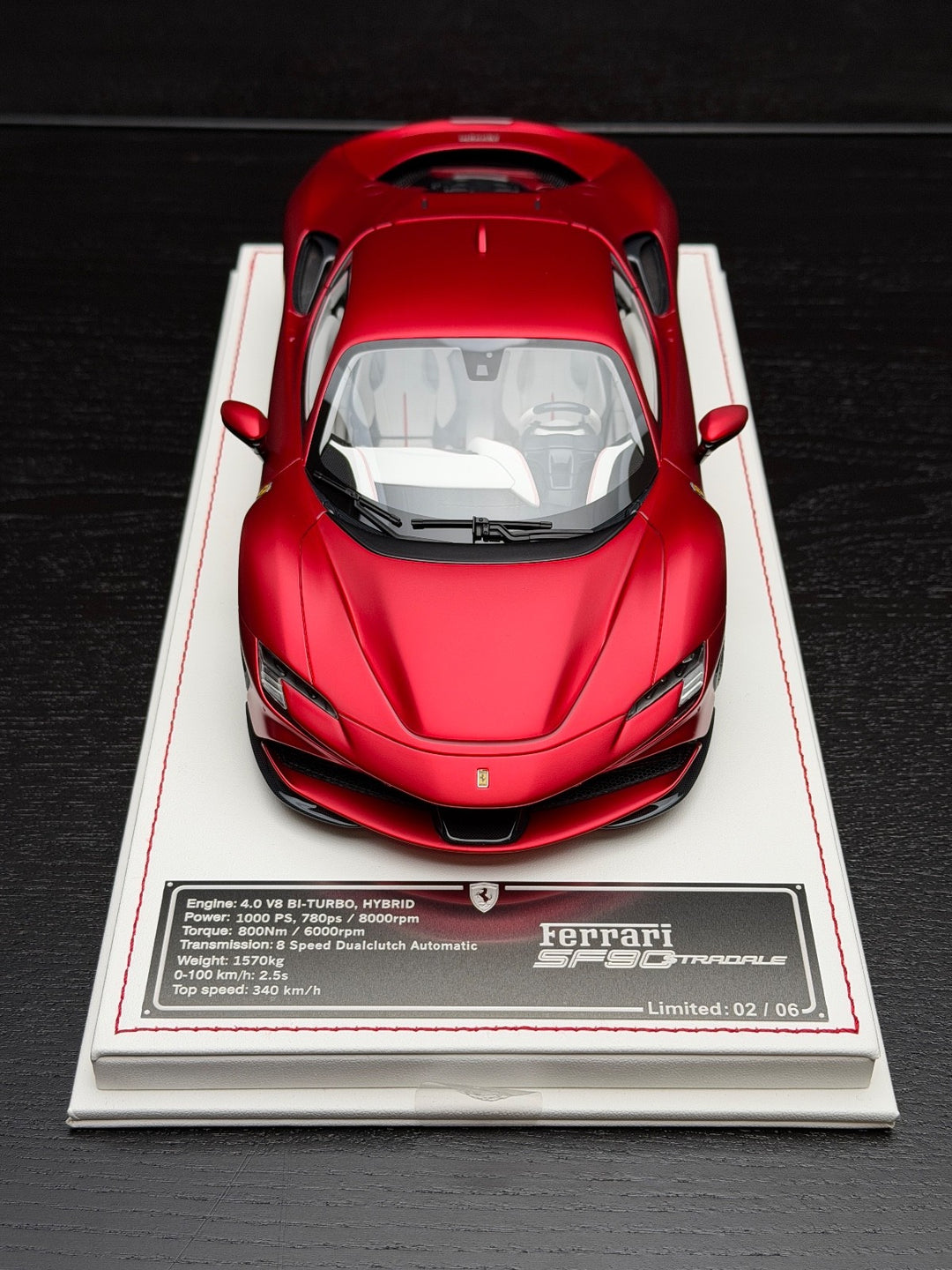 Ferrari SF90 Stradale (Matte Chrome Red) [Davis & Giovanni] 1:18 scale