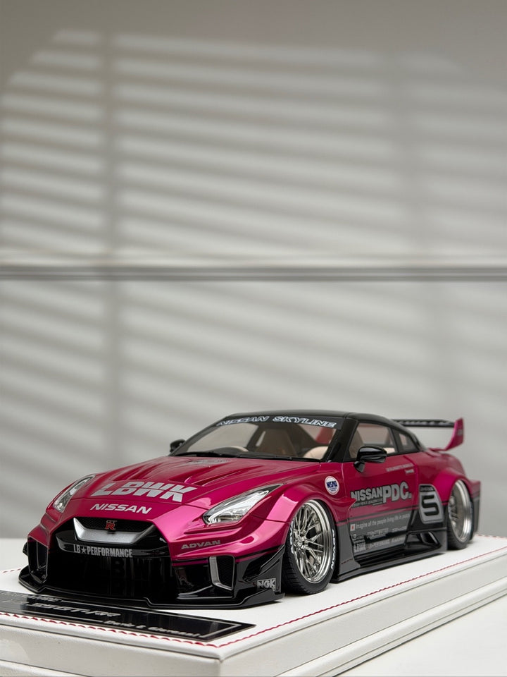 Nissan R35 GT-RR LBWK (Metallic Pink/ Decals) [Davis & Giovanni] 1/18 scale