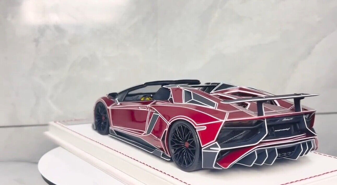 Lamborghini Aventador SV Roadster LBWK (Red TRON) [Davis & Giovanni] 1:18 scale