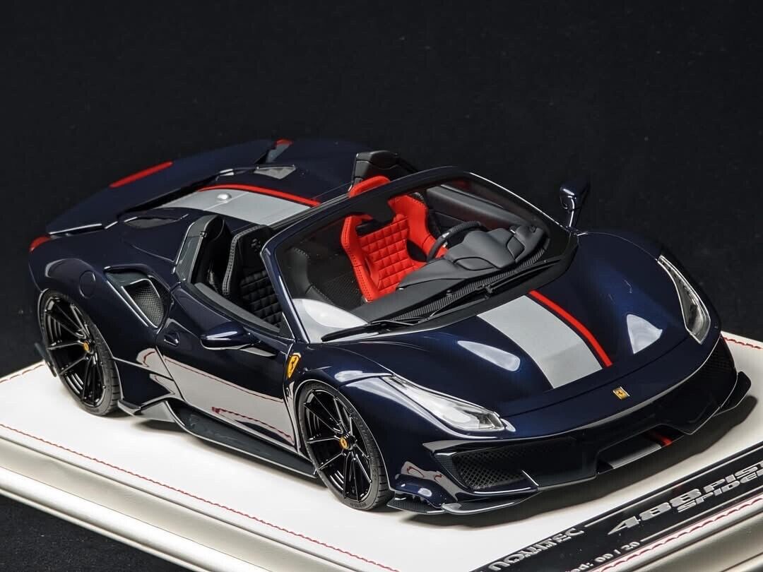 Ferrari 488 Pista Spider NOVITEC (Blue/stripe) [Davis & Giovanni] 1/18 scale