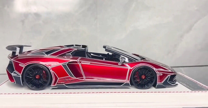 Lamborghini Aventador SV Roadster LBWK (Red TRON) [Davis & Giovanni] 1:18 scale