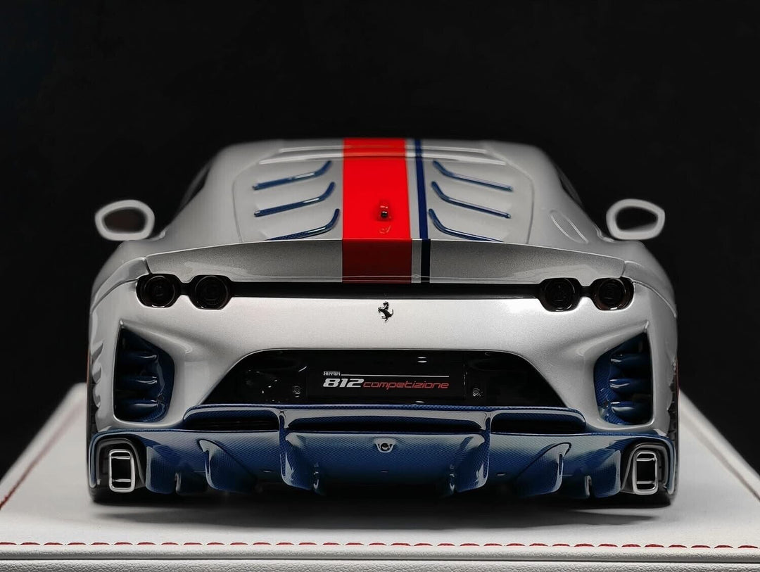 Ferrari 812 Competizione (Silver/ Orange Stripe) [Davis & Giovanni] 1/18 scale