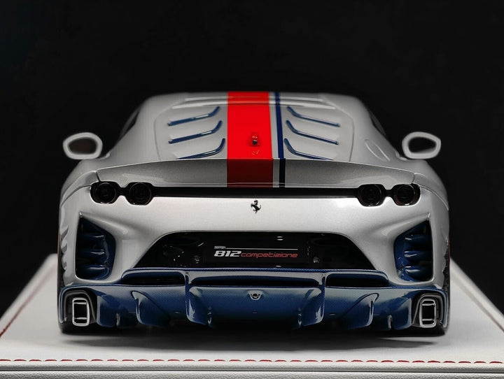 Ferrari 812 Competizione (Silver/ Orange Stripe) [Davis & Giovanni] 1/18 scale