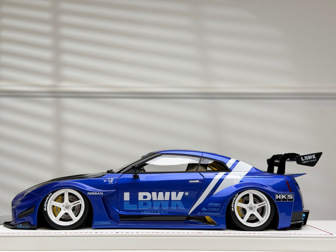 Nissan R35 GT-RR LBWK (Metallic Blue/ LBWK Decals) [Davis & Giovanni] 1/18 scale