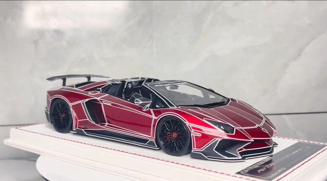 Lamborghini Aventador SV Roadster LBWK (Red TRON) [Davis & Giovanni] 1:18 scale