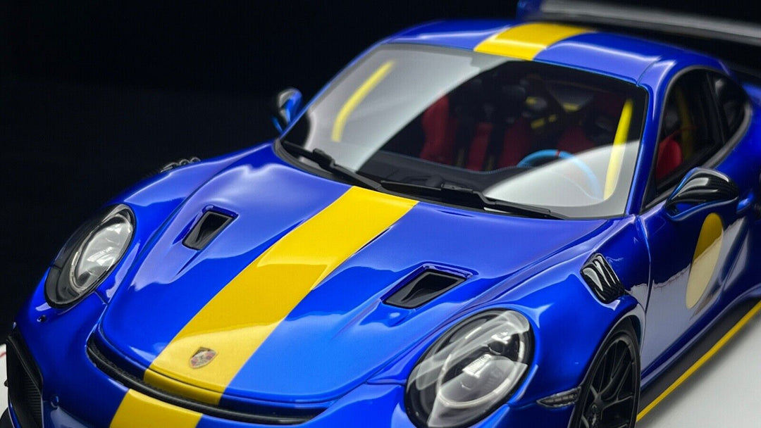 Porsche 911 GT2RS MR (Blue/ Yellow) [Davis & Giovanni] 1/18 scale - 1 OF 1