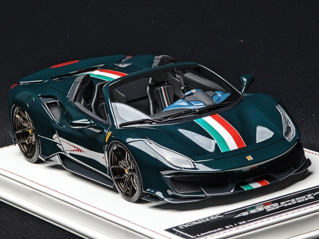 Ferrari 488 Pista Spider NOVITEC (Green/stripe) [Davis & Giovanni] 1/18 scale