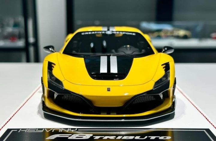 Ferrari F8 Tributo KEYVANY (Gloss Yellow/ Black) [Davis & Giovanni] 1:18 scale