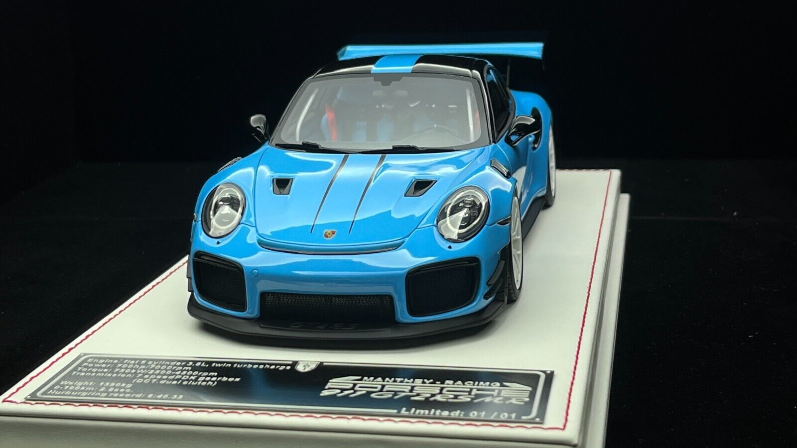 Porsche 911 GT2 RS MR (Baby Blue) [Davis & Giovanni] 1/18 scale - 1 OF