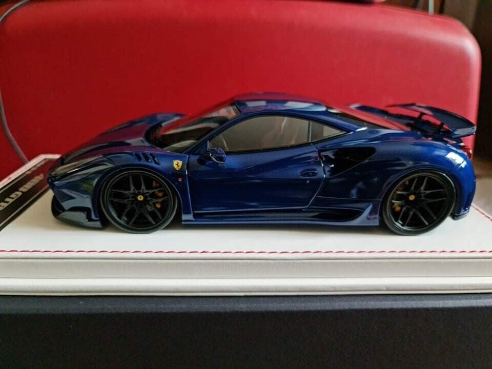 Ferrari 488 GTB N-LARGO NOVITEC (Blue Carbon) [Davis & Giovanni] 1/18 scale