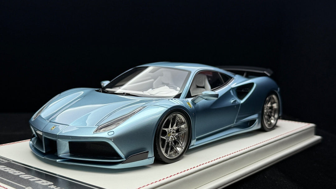 Ferrari 488 GTB N-LARGO NOVITEC (Ice Blue) [Davis & Giovanni] 1:18 1 OF 1