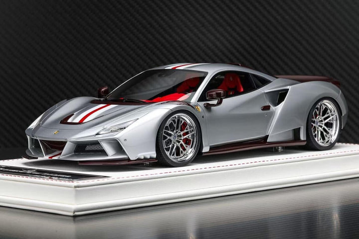 Ferrari F8 Tributo N-LARGO NOVITEC (Silver) [Davis & Giovanni] 1/18 scale