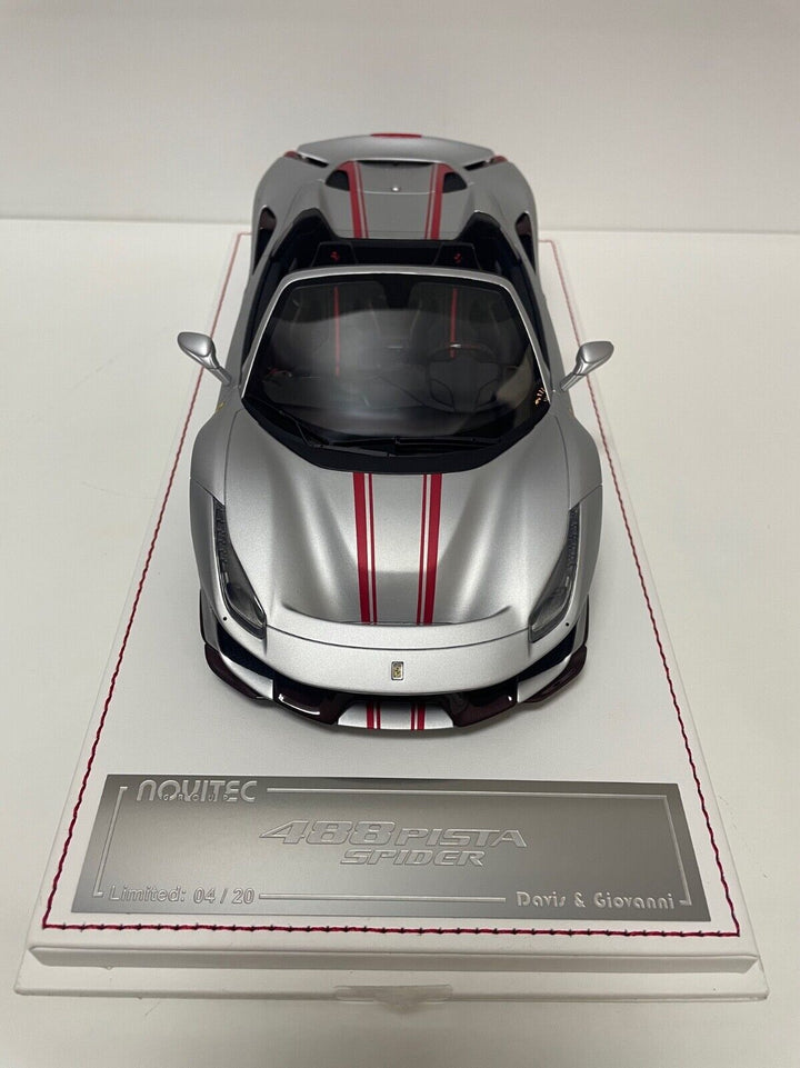 Ferrari 488 Pista Spider NOVITEC (Matt Silver) [Davis & Giovanni] 1/18 scale