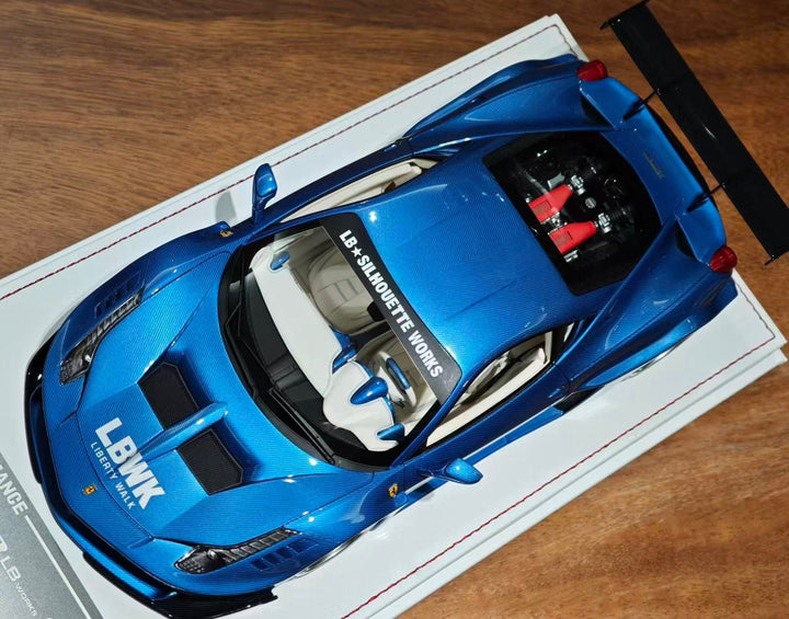 Ferrari 458 GT LBWK (Full Blue Carbon Fiber) [Davis & Giovanni] 1/18 scale
