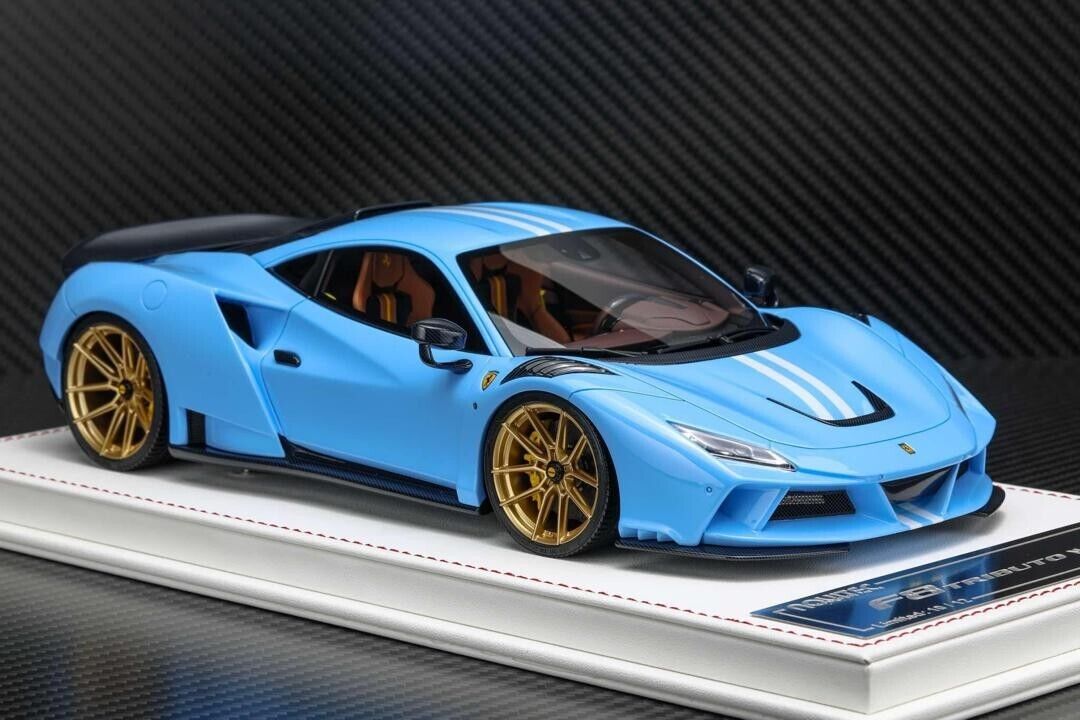 Ferrari F8 Tributo N-LARGO NOVITEC (Baby Blue) [Davis & Giovanni] 1:18 scale