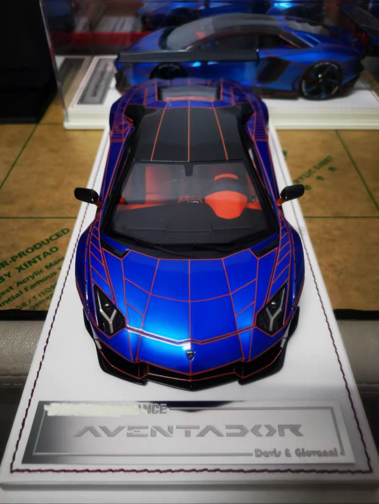 Lamborghini Aventador LBWK (Blue/ Orange TRON) [Davis & Giovanni] 1:18 scale