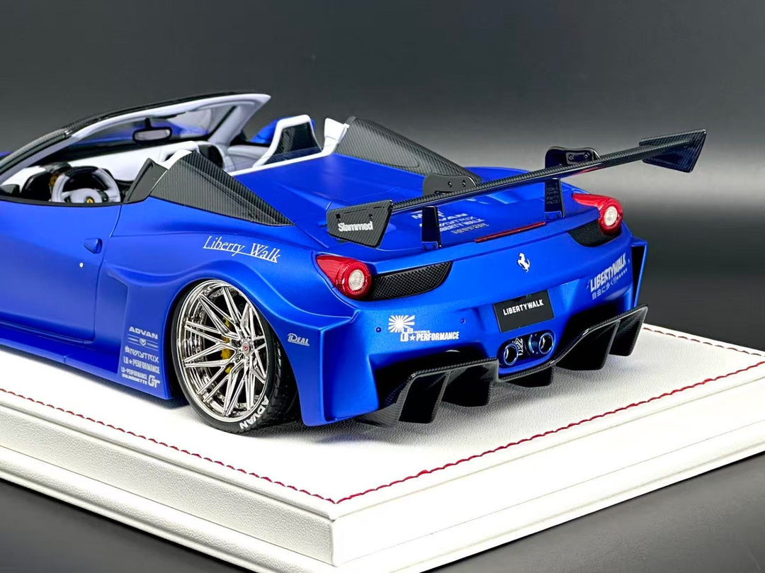 Ferrari 458 Spider LBWK (Matte Chrome Blue) [Davis & Giovanni] 1/18 scale