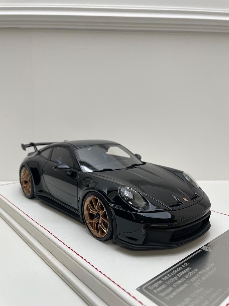 Porsche 911 GT3 (Black gloss) [Davis & Giovanni] 1/18 scale Gold Wheels