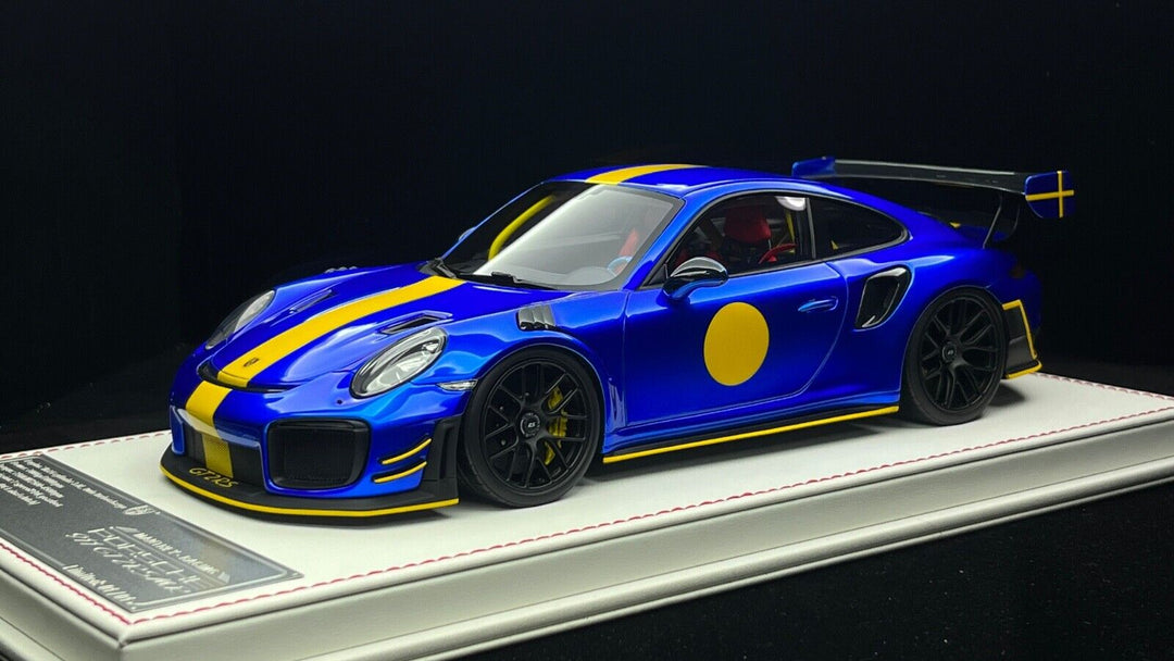 Porsche 911 GT2RS MR (Blue/ Yellow) [Davis & Giovanni] 1/18 scale - 1 OF 1