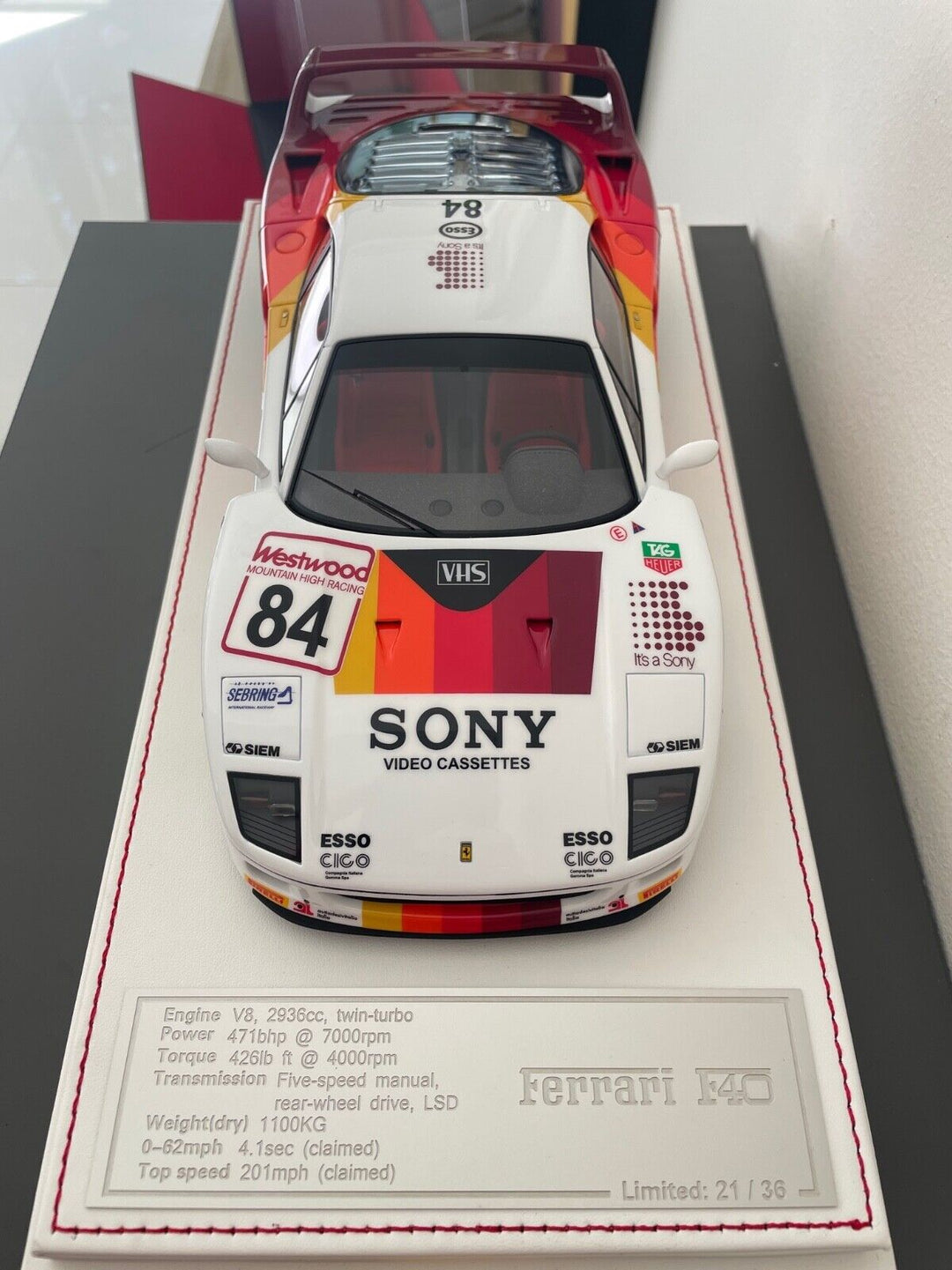 Ferrari F40 (Sony Racing Decals no. 84) [Davis & Giovanni] 1/18 scale