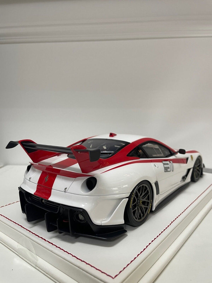 Ferrari 599XX EVO (White/ Red Racing Decals) [Davis & Giovanni] 1/18 scale