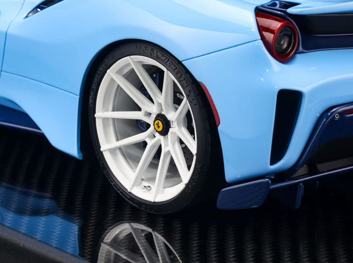 Ferrari 488 Pista (Baby Blue) [Davis & Giovanni] 1:12 scale