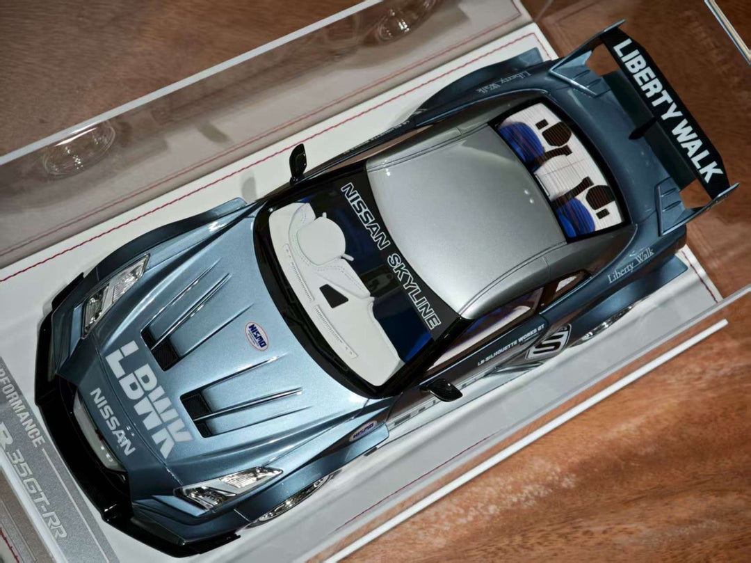 Nissan R35 GT-RR LBWK (Ice Blue Metallic) [Davis & Giovanni] 1/18 scale
