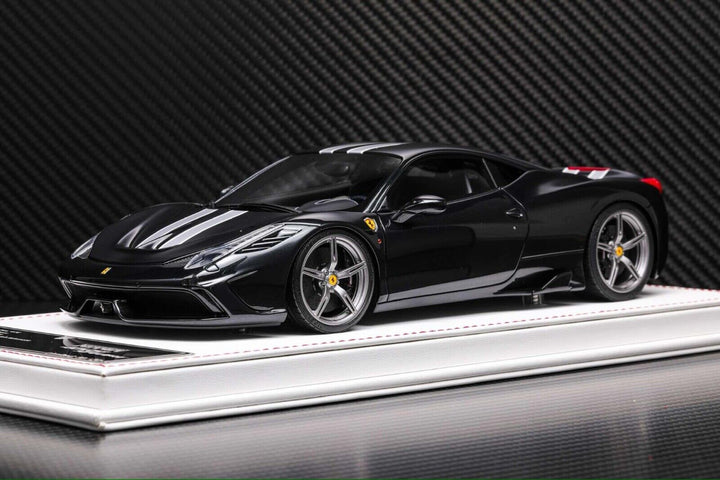 Ferrari 458 Speciale (Black/ White Stripe) [Davis & Giovanni] 1/18 scale