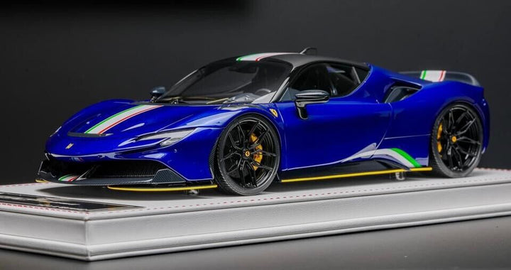 Ferrari SF90 Stradale (Blue Metallic Italian Flag) [Davis & Giovanni] 1/18 scale