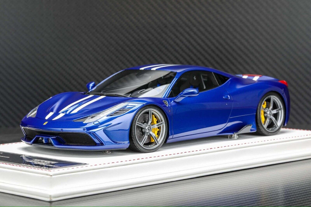 Ferrari 458 Speciale (Blue/ White Stripe) [Davis & Giovanni] 1/18 scale