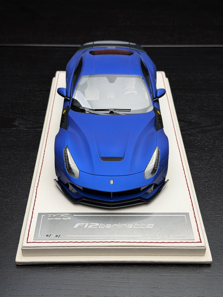 Ferrari F12 Berlinetta SVR (Matte Blue) [Davis & Giovanni] 1:18 scale - 1 OF 1